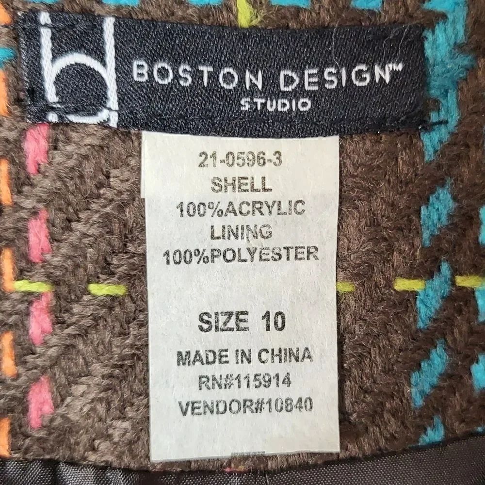 Boston Design Pink & Brown Plaid Jacket - Picture 3 of 9
